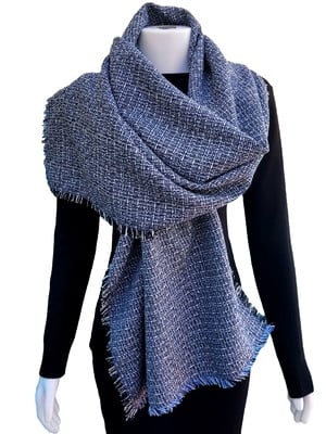 Cachecol tweed azul
