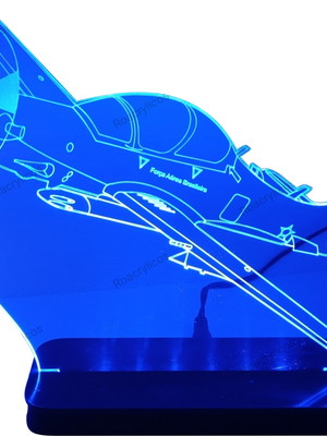 Luminária abajur de mesa acrílico avião tucano