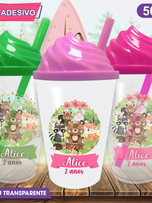 Copo chantilly personalizado bosque encantado - 500 ml
