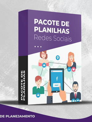 Pacote de planilhas redes sociais