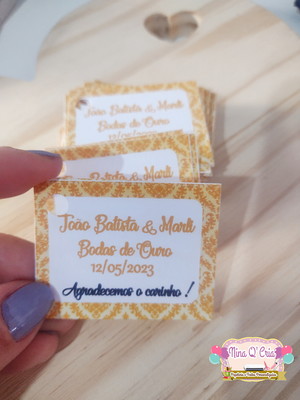 Tag agradecimento bodas de ouro
