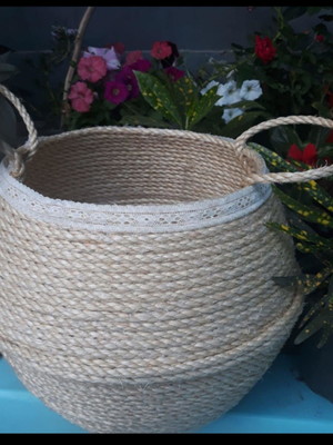 Cesto decorativo cachepô de sisal