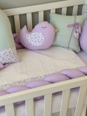 Kit berço passarinho lavanda básico