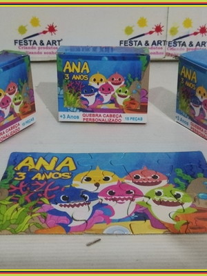 Quebra cabeça 15 peças- baby shark