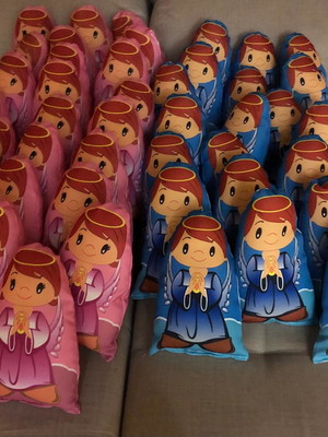 Naninhas santo anjo (para meninos e meninas) com a oração.