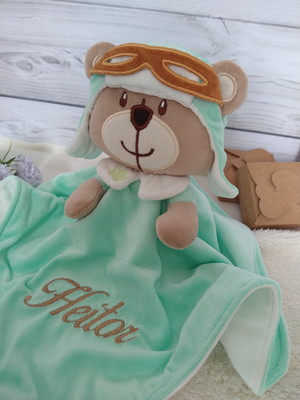 Naninha para bebê - urso aviador