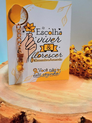 Card com chaveirinho- setembro amarelo