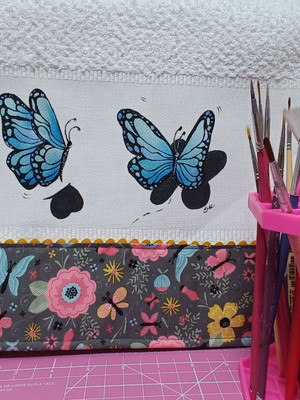 Pano de copa atoalhado pintado a mão