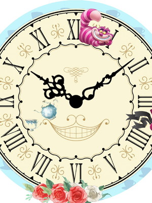 Painel sublimado redondo tema alice 1,50x1,50