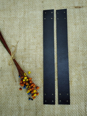 Alças de couro com furos tamanho 3x40cm preto 1 par