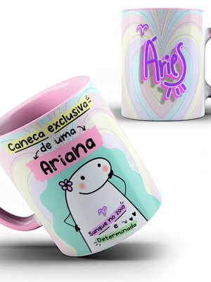 Caneca color flork exclusiva signo áries ariana 231b