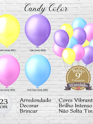 50 unidades balão bexiga candy 9 polegadas latex premium