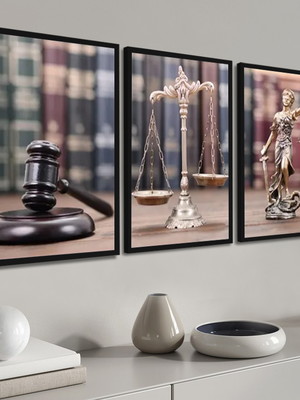 3 quadro decorativo justiça direito advogados molduras