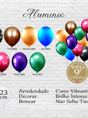 25 unidades balão bexiga alumínio 9 polegadas premium