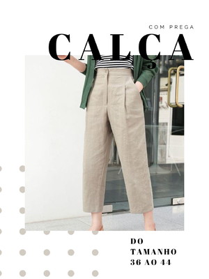 Molde calça com pregas do 36 ao 44