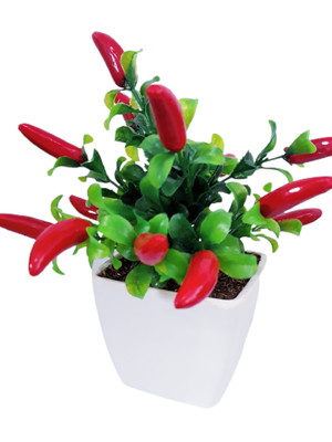 Vaso com pimenta artificial