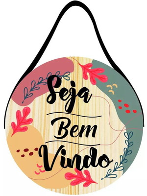 Placa decorativa redonda 20cm c/cordão. (unidade)
