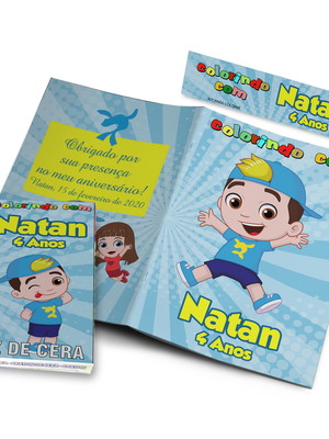 Kit colorir lucas netto revistinha e giz de cera 10x15