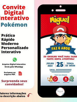 Convite digital interativo pokémon