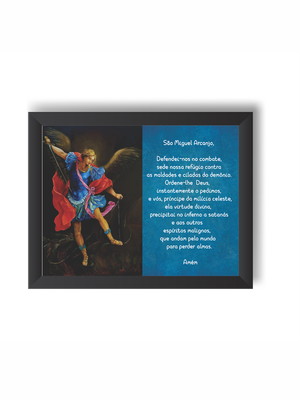 Quadro oração são miguel arcanjo 30x20cm