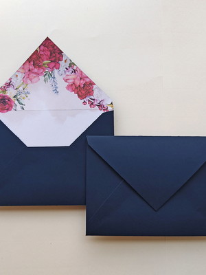 Envelopes bico c/forro - azul marinho - 21,5x15,5 cm- env 03