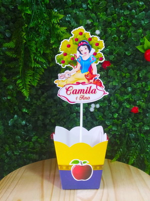 15 cachepo branca de neve com pega balão
