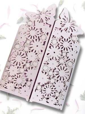Envelope rendado para convites em papel fosco