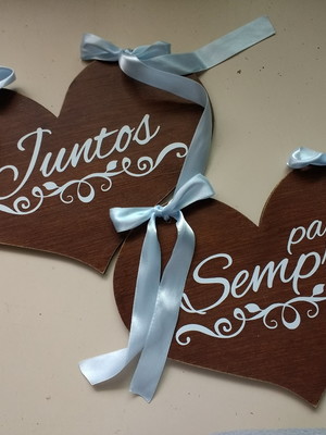 Placa para cadeira dos noivos juntos para sempre em mdf