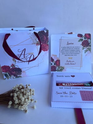 Caixa convite para damas 15 anos debutante