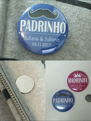 Botton para roupa com imã - 2,5 cm - arte personalizada