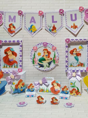 Kit só um bolinho médio - ariel pequena sereia