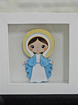 Quadro decorativo arte francesa nossa senhora das graças