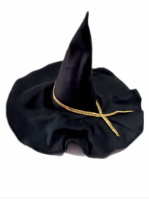 Chapéu de bruxa mago preto feltro