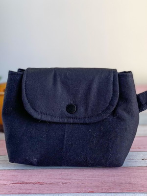 Mini necessaire de tecido com 3 divisórias