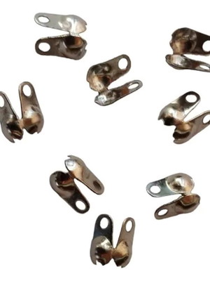 Fecho terminal tips s/ haste duplo niquelado biju artesanato