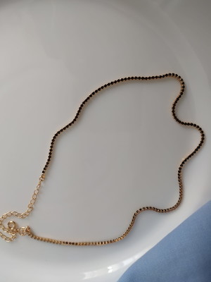 Choker delicada riviera em zircônia negra
