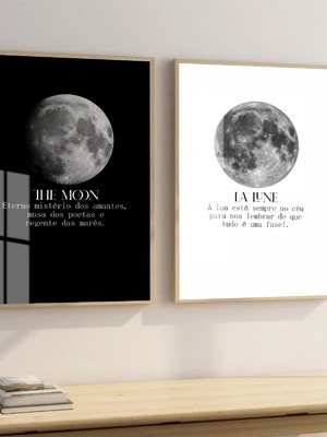 Quadros decorativos fases da lua moderno frases com vidro