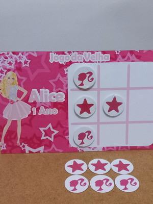 Jogo da velha personalizado tema barbie.