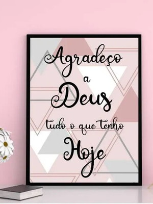 Quadro agradeço a deus tudo o que tenho (a3- com vidro)