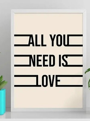 Quadro all you need is love (a3- com vidro)