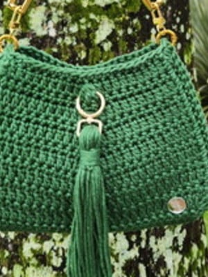 Bolsa verde de crochê (mod: amazônia)