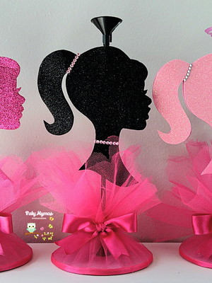 Centro de mesa da barbie