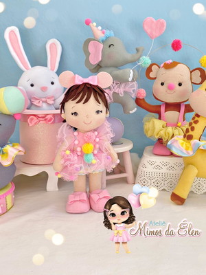 Kit decorativo circo rosa de feltro