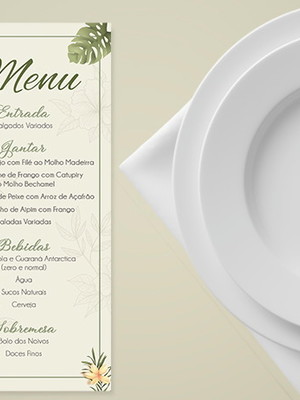 Menu / cardápio digital casamento rústico