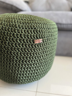 Puff crochet 40x30cm corda nautica - diversas cores