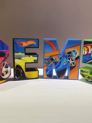 Letras 3d hotwheels