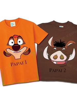 Kit casal camisetas pumba e timão, rei leão