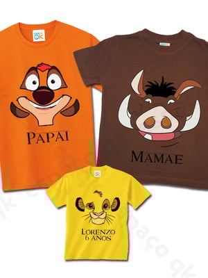 Kit família rei leão pumba, timão e simba