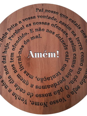 Mandala oracao pai nosso decoracao 80cm mdf cor madeira