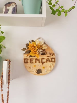 Mosaico palavra com flores - benção